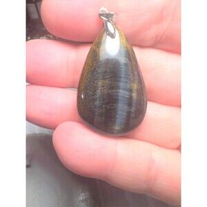 Blue Tiger Eye Tear Drop Pendant